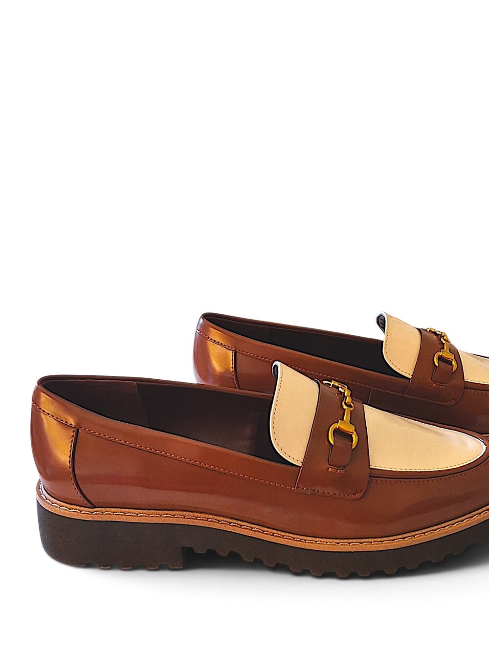 Franco Sarto Colette Horsebit Lug Loafers Tobacco Brown Wide 9W - New in Box - Picture 6 of 16